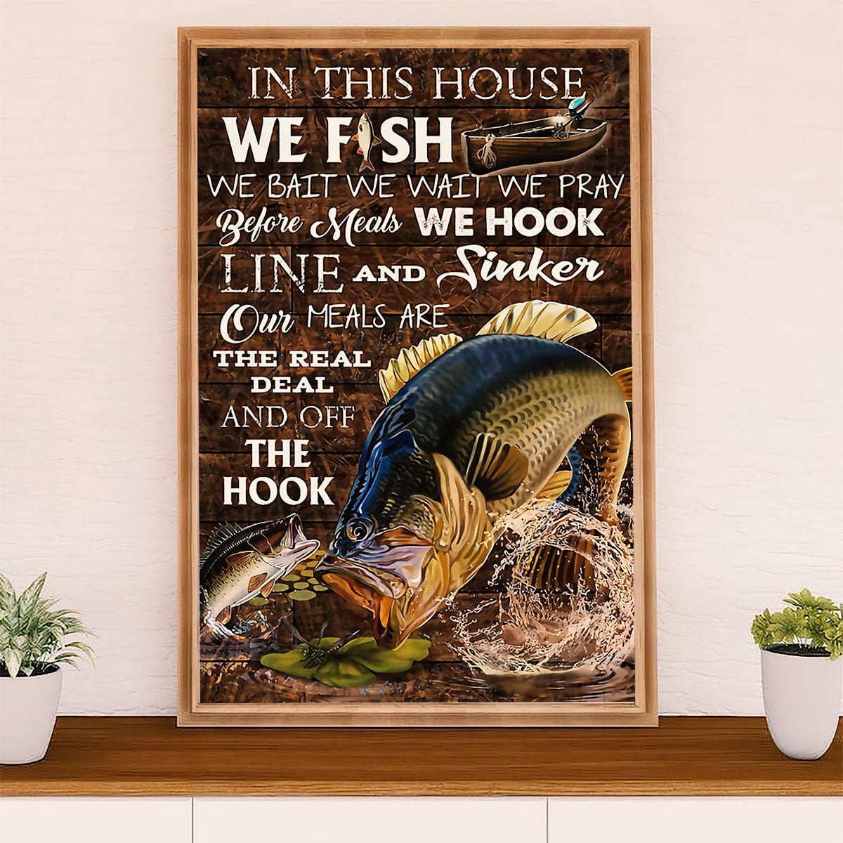 Fishing Poster Room Wall Art Prints | We Fish | Vintage Gift for Fisherman