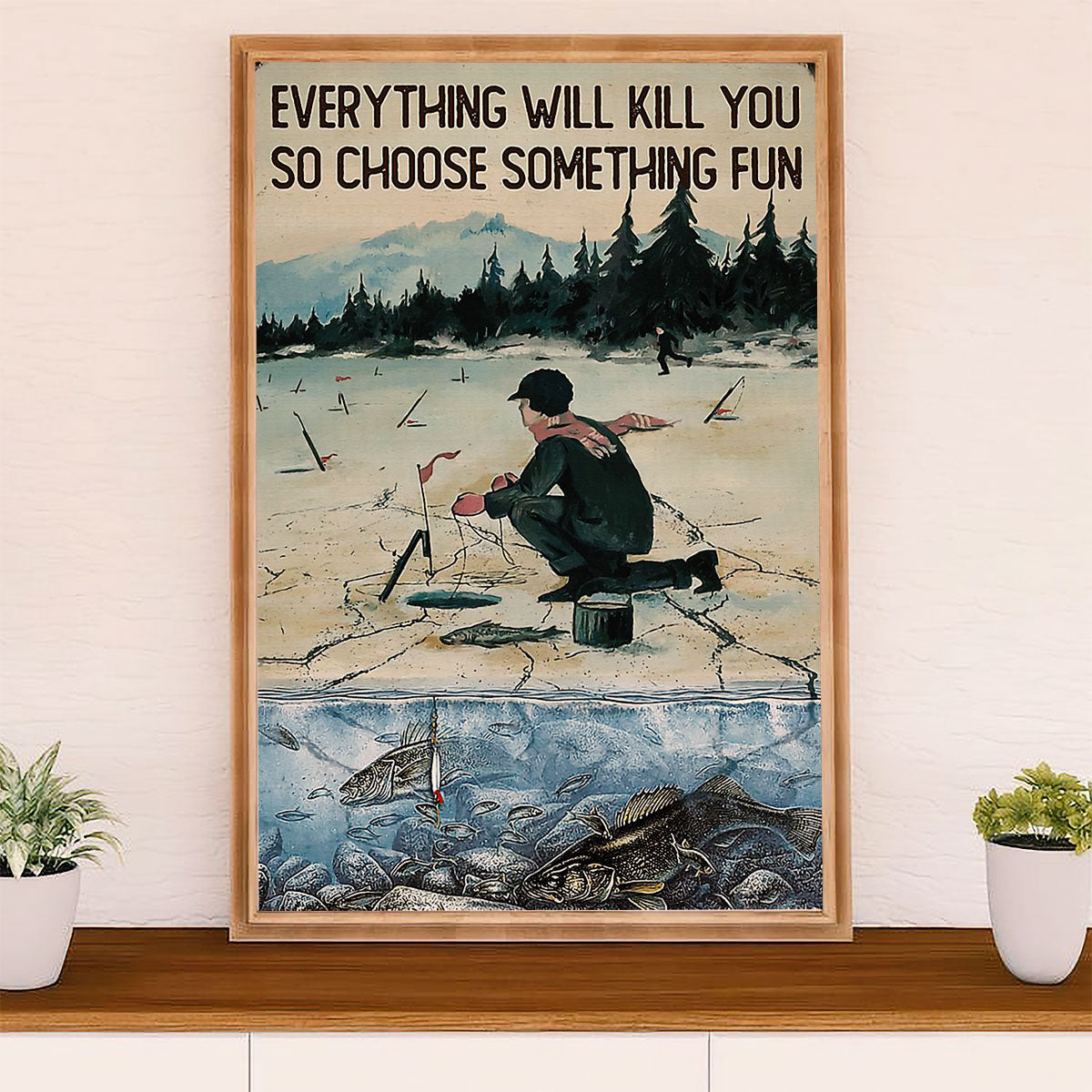 Fishing Poster Room Wall Art Prints | Choose Something Fun | Vintage Gift for Fisherman