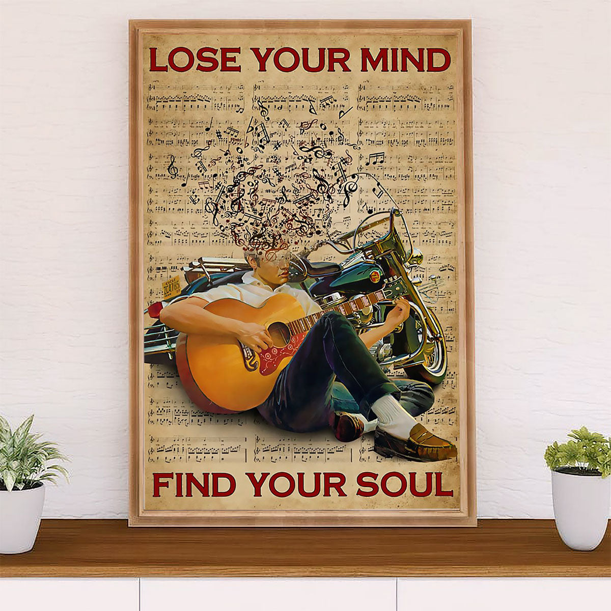 Music Guitar Poster Prints | Find Your Soul | Wall Art Gift for Guitarist