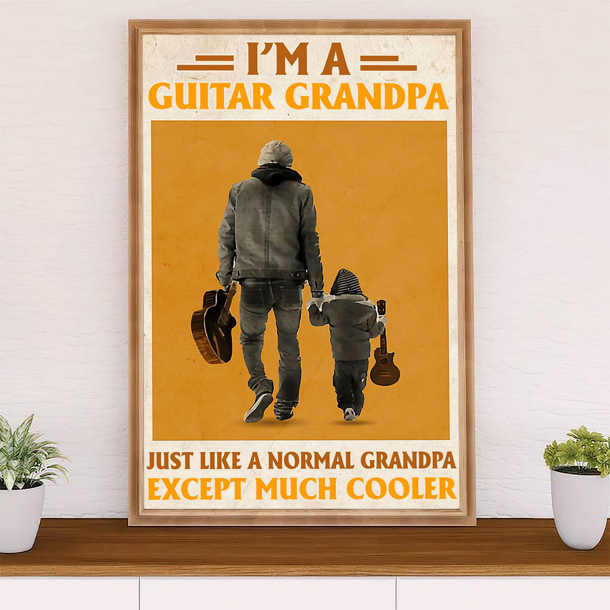Music Guitar Poster Prints | Guitar Grandpa | Wall Art Gift for Guitarist
