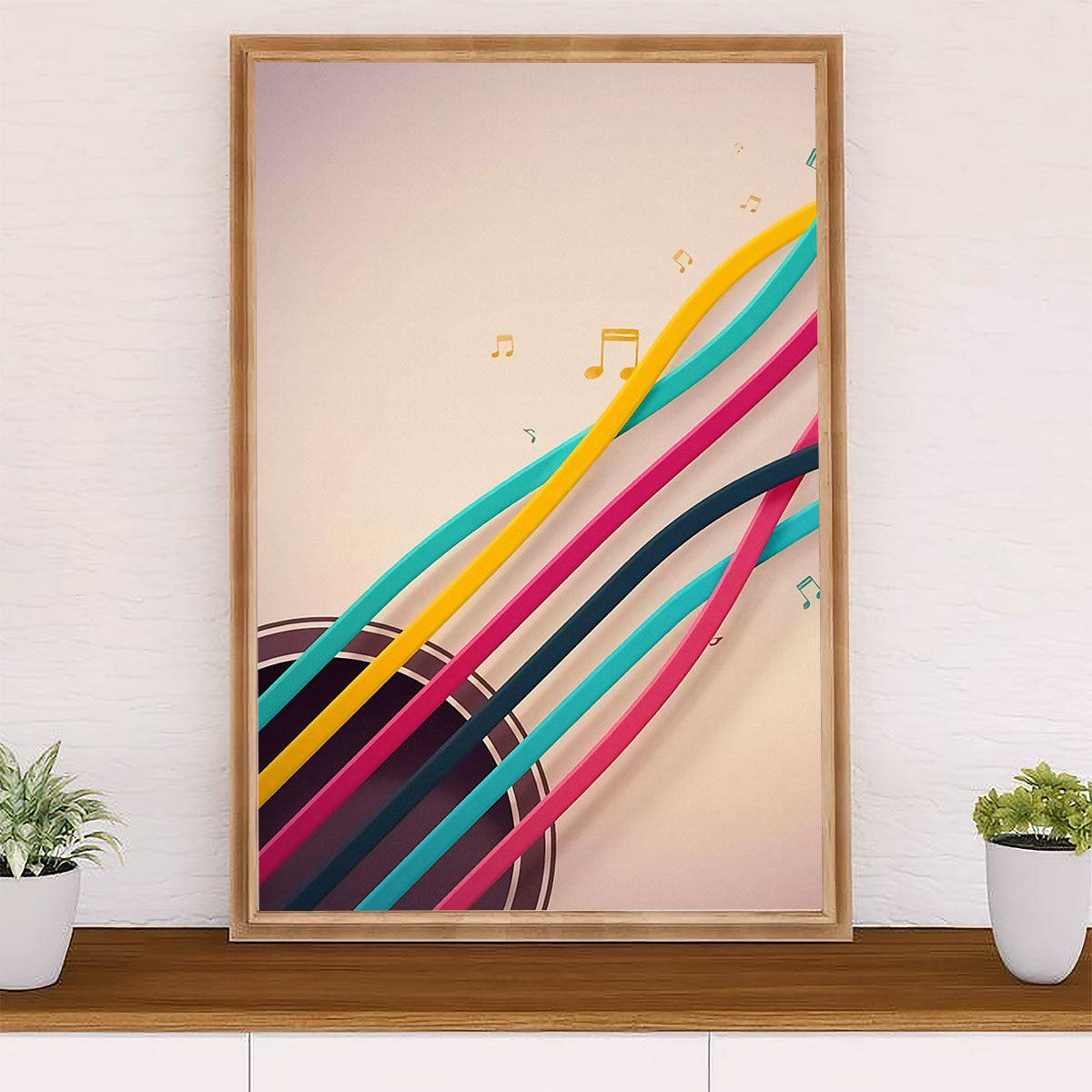 Music Guitar Poster Prints | Colorful Strings | Wall Art Gift for Guitarist