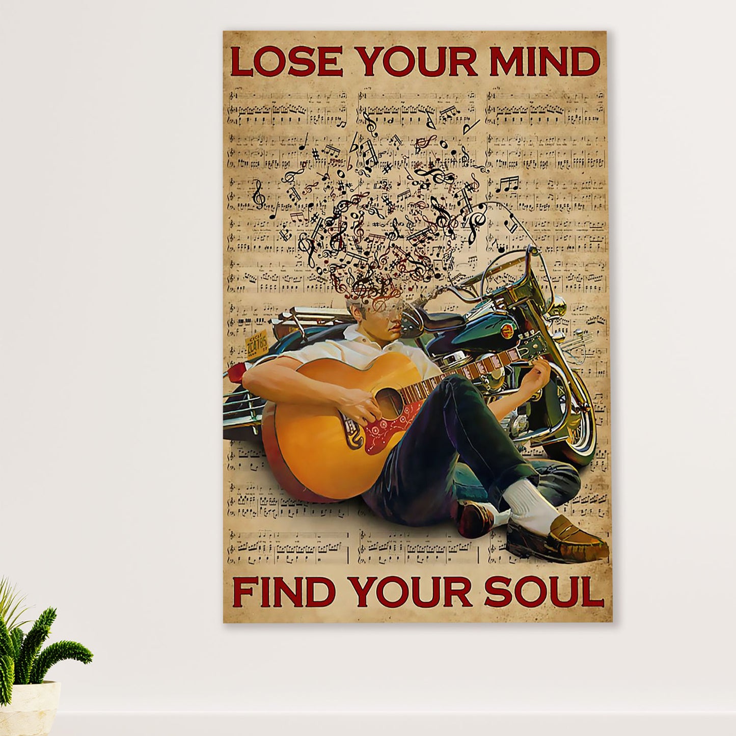 Music Guitar Poster Prints | Find Your Soul | Wall Art Gift for Guitarist