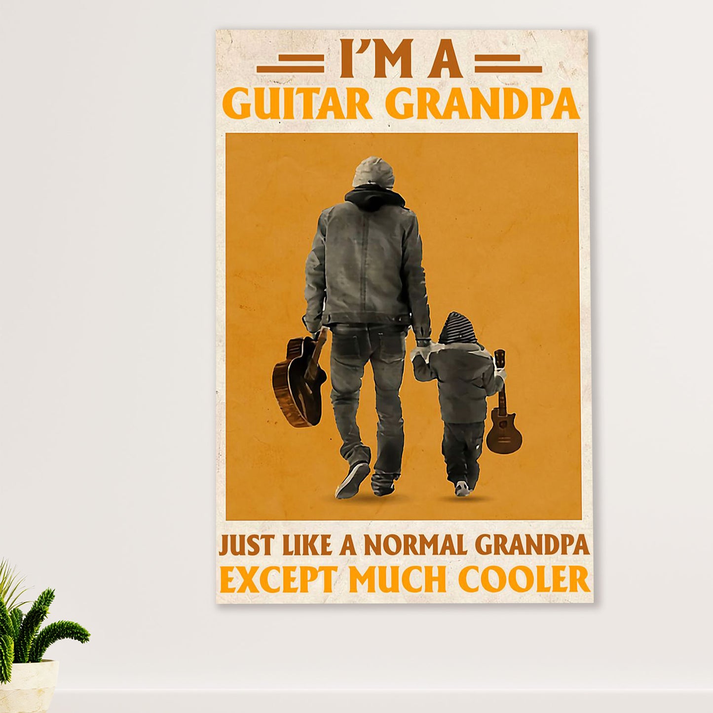 Music Guitar Poster Prints | Guitar Grandpa | Wall Art Gift for Guitarist