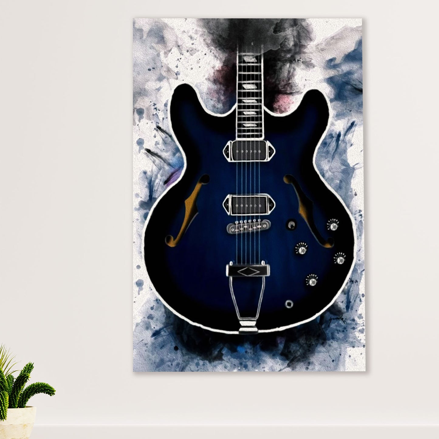 Music Guitar Poster Prints | Electric Guitar Painting | Wall Art Gift for Guitarist