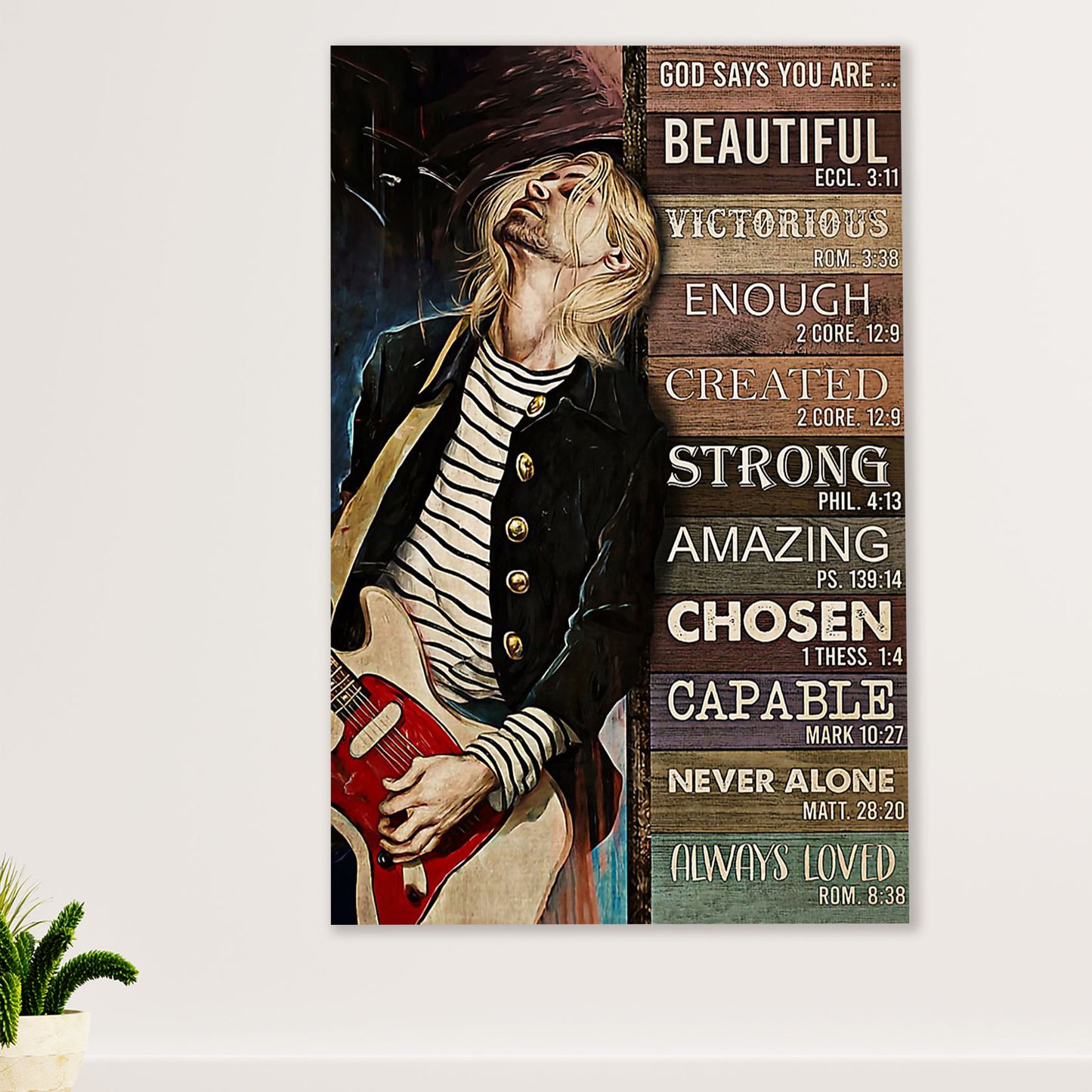Music Guitar Poster Prints | God Says You Are | Wall Art Gift for Guitarist