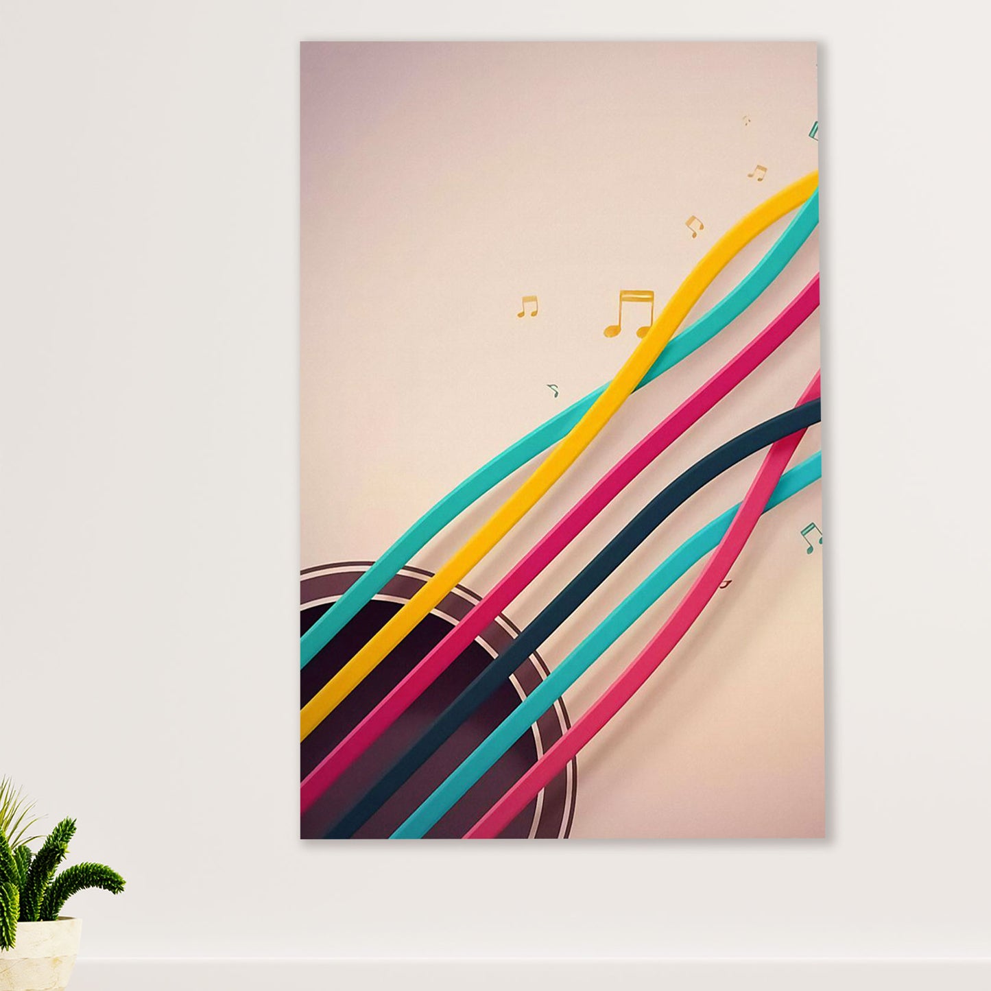 Music Guitar Poster Prints | Colorful Strings | Wall Art Gift for Guitarist