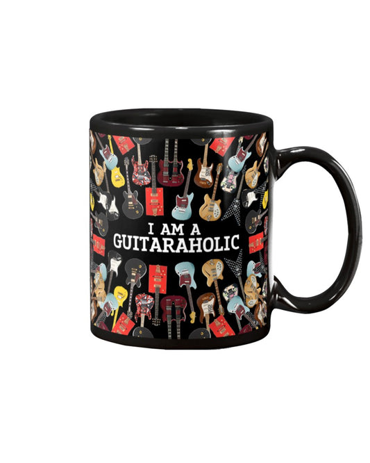 Guitar Coffee Mug | Guitaraholic | Drinkware Gift for Guitarist