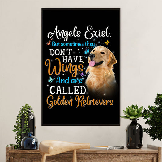 Golden Retriever Canvas Wall Art | Dog Angels | Home Décor Gift for Dog Puppies Lover
