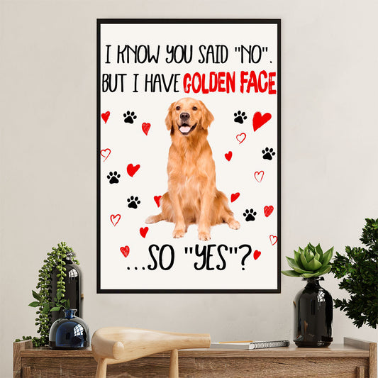 Golden Retriever Canvas Wall Art | Golden Face | Home Décor Gift for Dog Puppies Lover