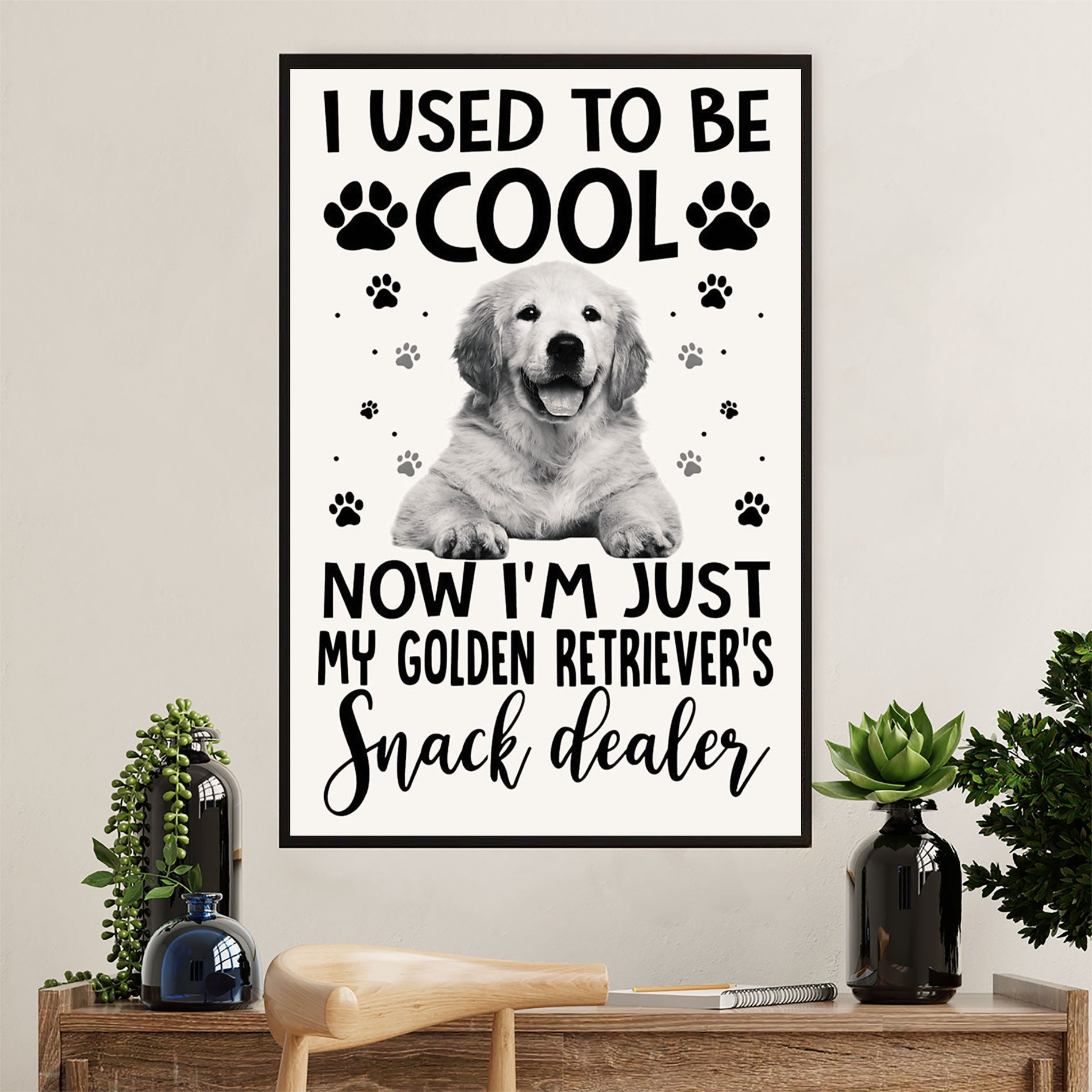 Golden Retriever Canvas Wall Art | Snack Dealer | Home Décor Gift for Dog Puppies Lover