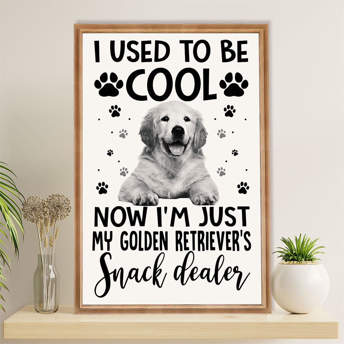 Golden Retriever Canvas Wall Art | Snack Dealer | Home Décor Gift for Dog Puppies Lover