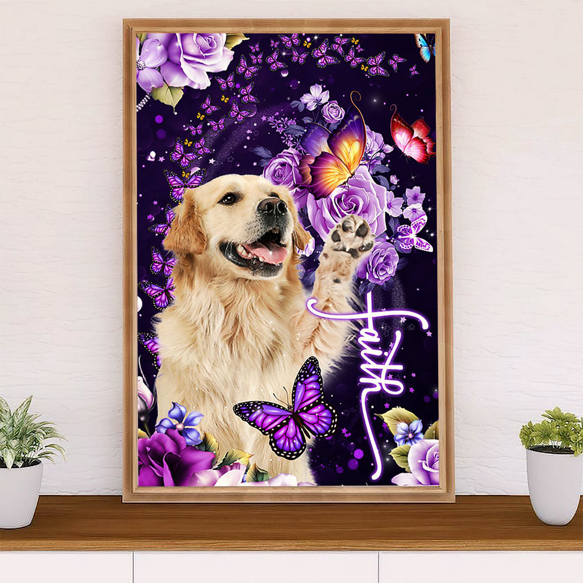 Golden Retriever Canvas Wall Art | Dog Paws | Home Décor Gift for Dog Puppies Lover