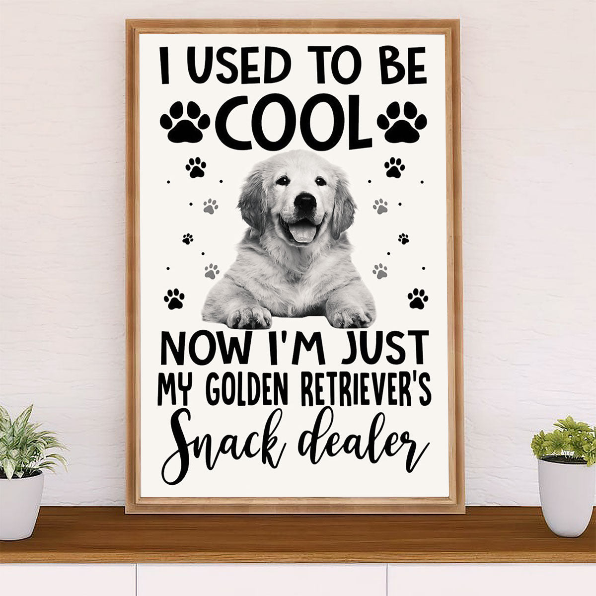 Golden Retriever Canvas Wall Art | Snack Dealer | Home Décor Gift for Dog Puppies Lover