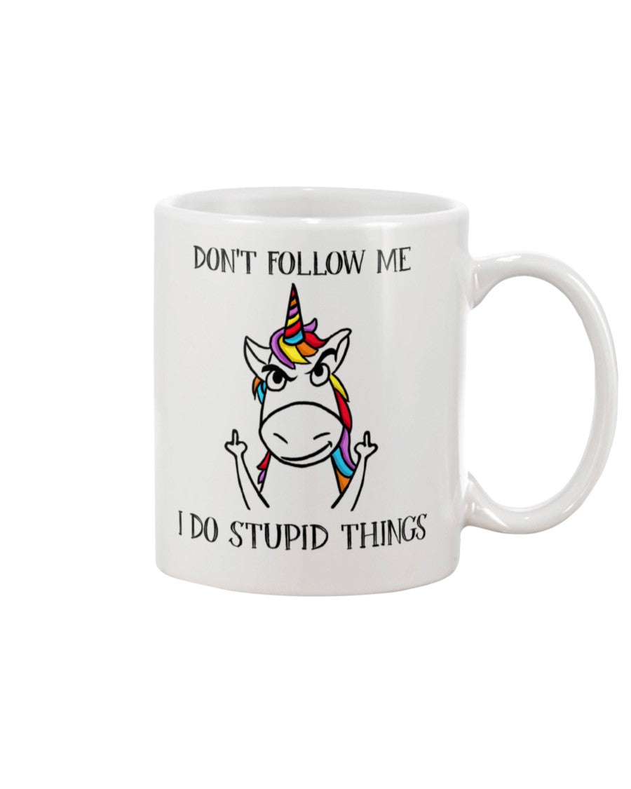 Funny Coffee Mug | Unicorn Don't Follow Me | Funny Badass Quotes Drinkware Gift