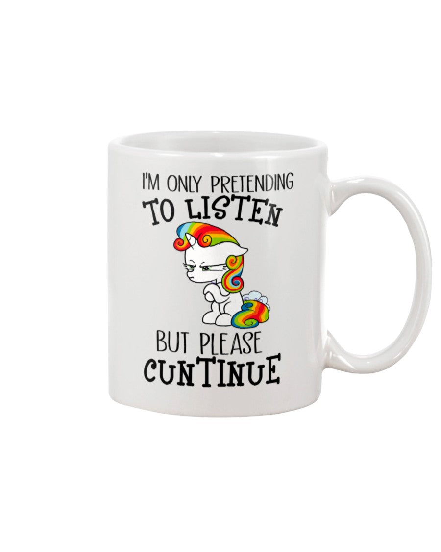Funny Coffee Mug | Unicorn Please Cuntinue | Funny Badass Quotes Drinkware Gift