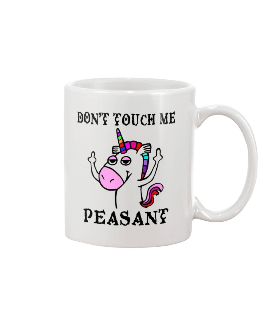 Funny Coffee Mug | Unicorn Don't Touch Me Peasant | Funny Badass Quotes Drinkware Gift