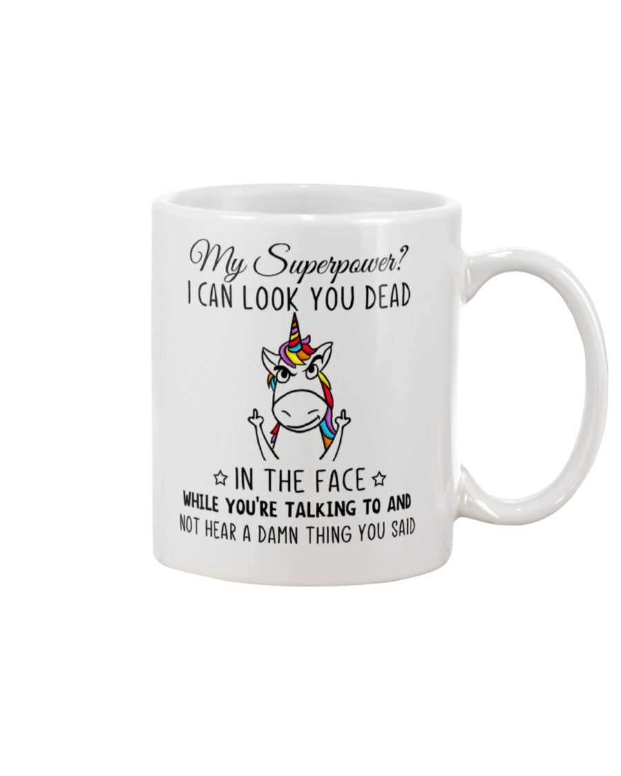 Funny Coffee Mug | Unicorn My Superpower | Funny Badass Quotes Drinkware Gift
