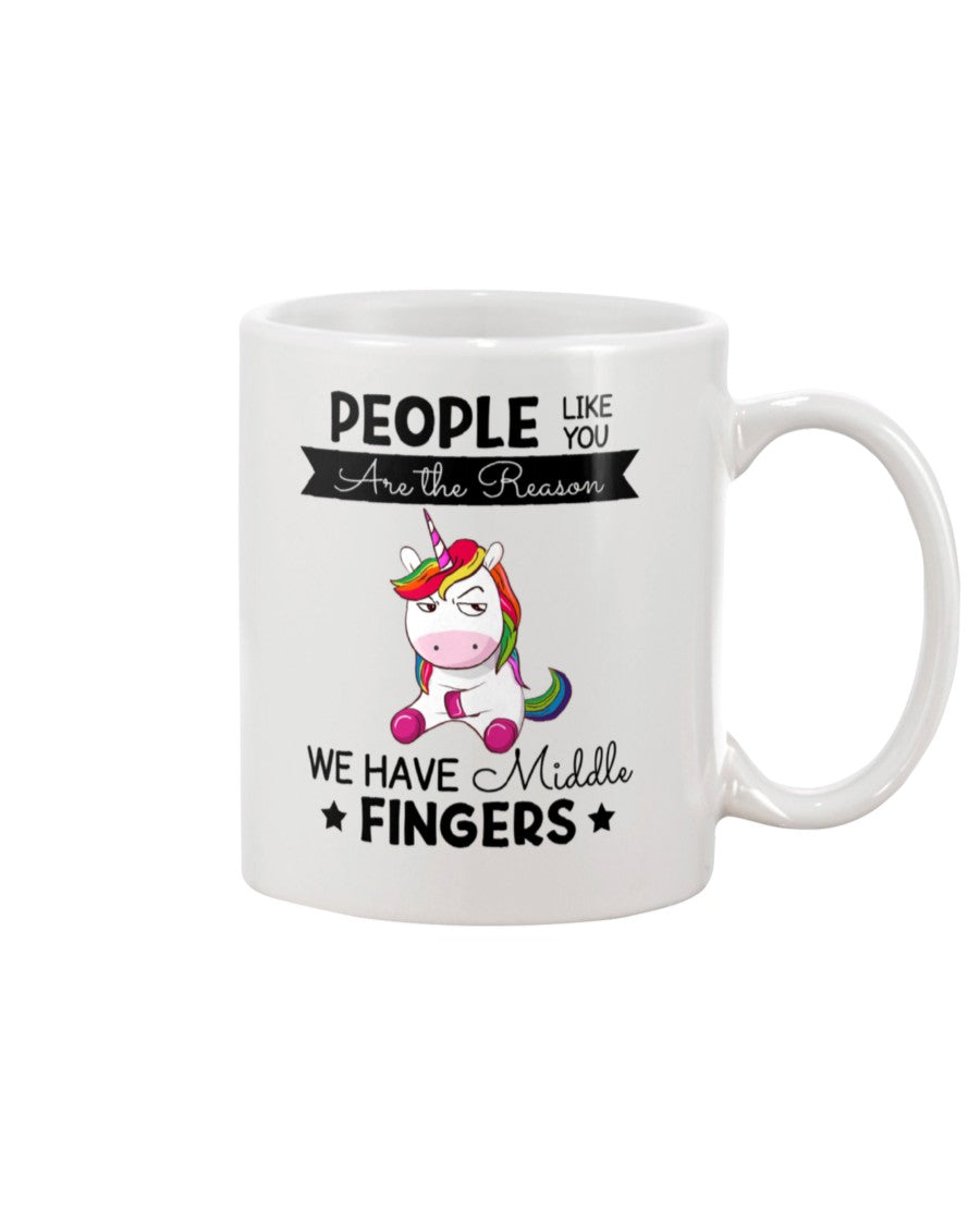 Funny Coffee Mug | Unicorn We Have Middle Fingers | Funny Badass Quotes Drinkware Gift