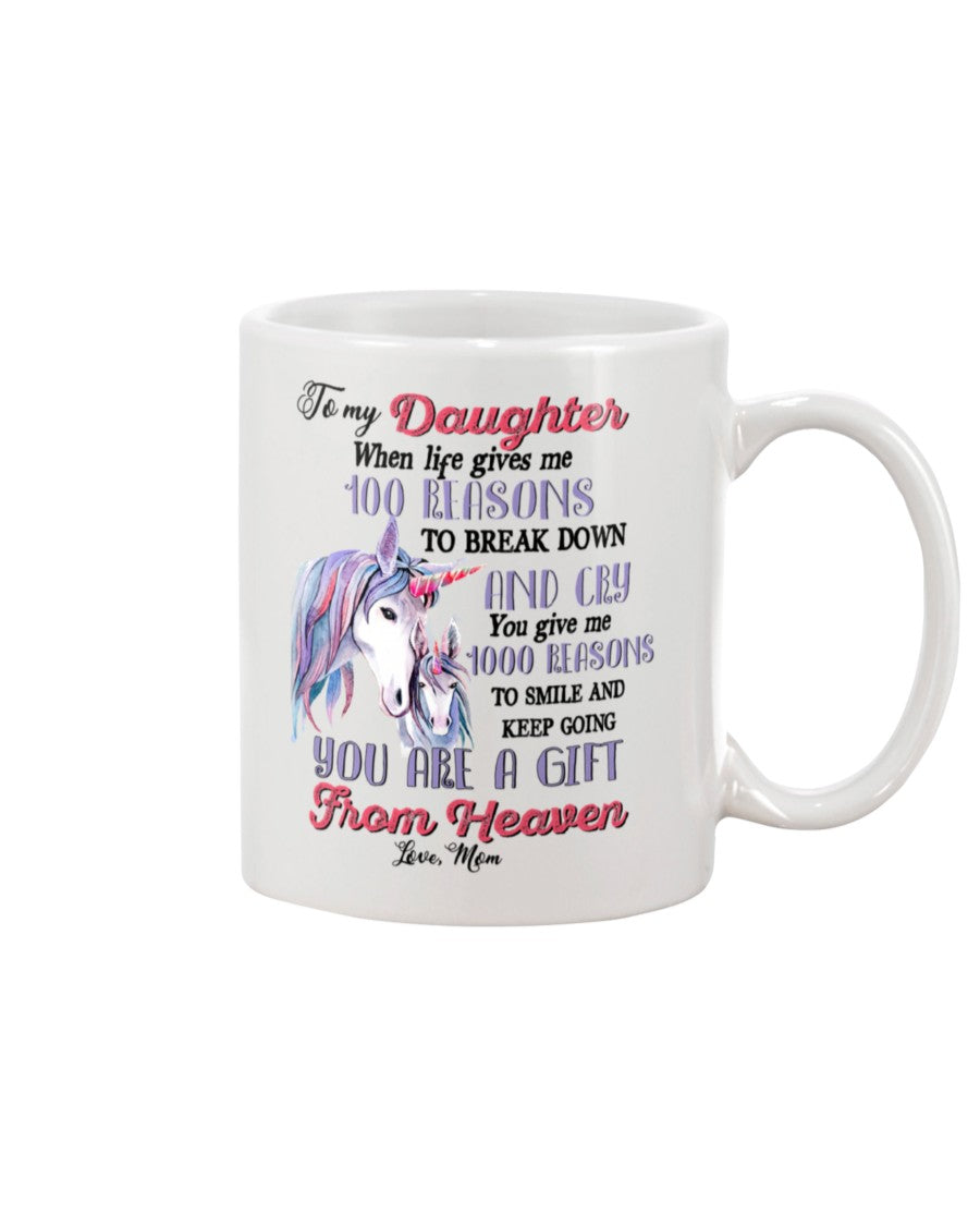 Funny Coffee Mug | Unicorn From Mom To Daughter | Funny Badass Quotes Drinkware Gift