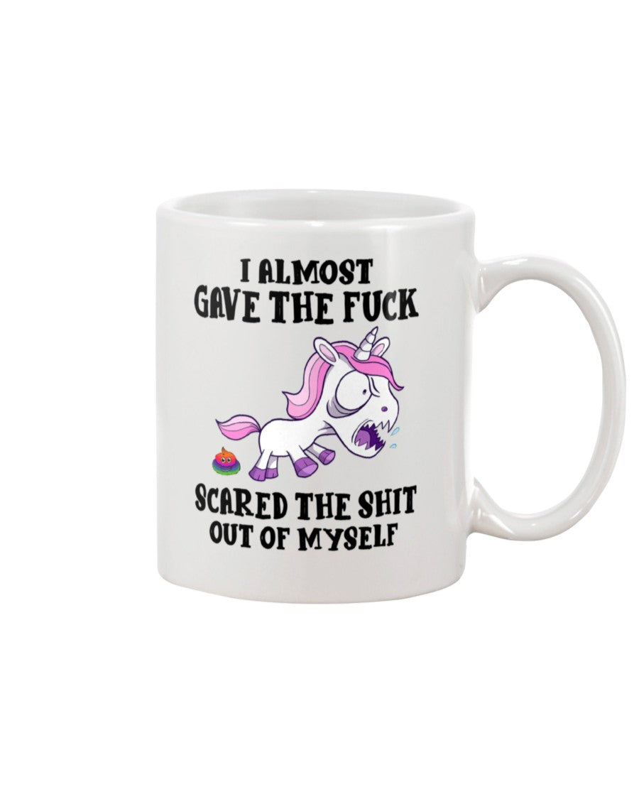 Funny Coffee Mug | Unicorn Scared The Shit Out Of Myself | Funny Badass Quotes Drinkware Gift