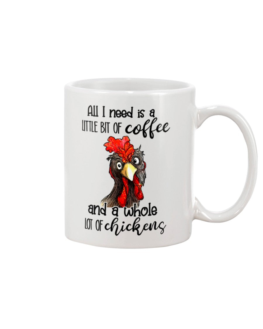 Funny Coffee Mug | Need Coffee & Chickens | Funny Badass Quotes Drinkware Gift