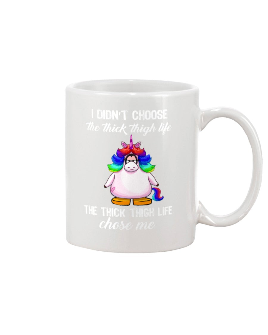 Funny Coffee Mug | Unicorn Thick Thigh Life | Funny Badass Quotes Drinkware Gift