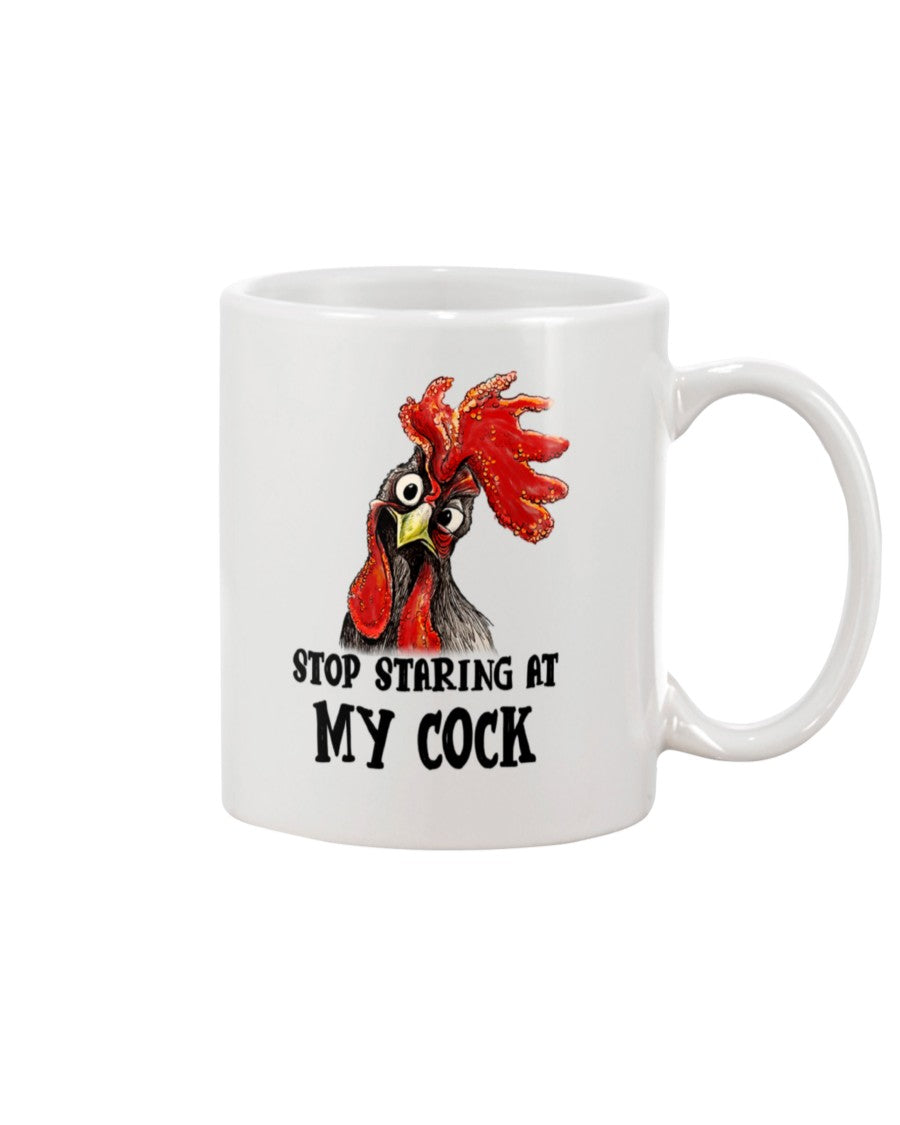Funny Coffee Mug | Stop Starring At My Cock | Funny Badass Quotes Drinkware Gift