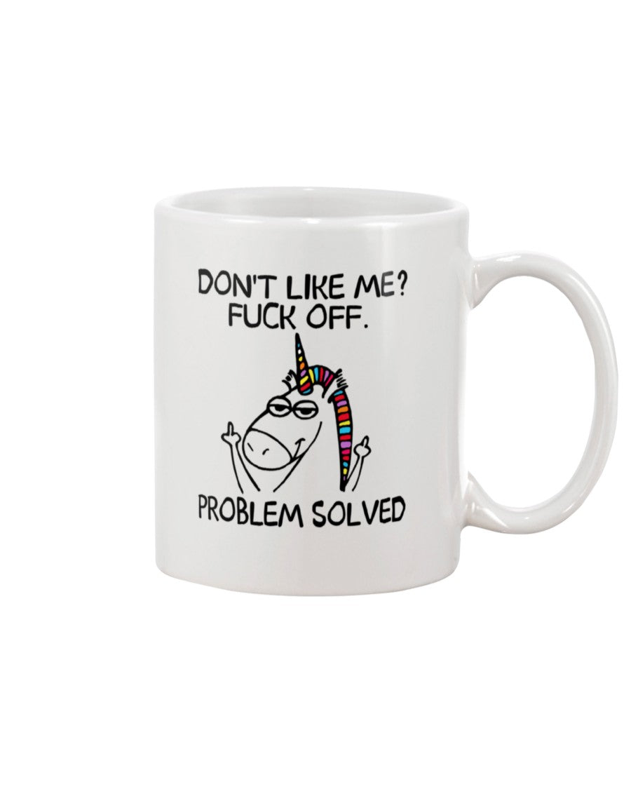 Funny Coffee Mug | Unicorn Fk Off Problem Solved | Funny Badass Quotes Drinkware Gift