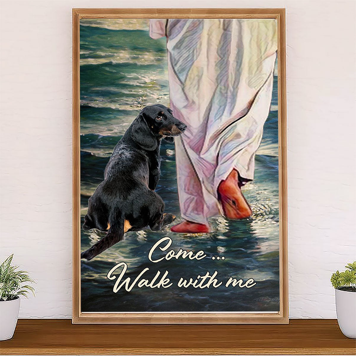 Dachsund Dog Poster Prints | Come Walk With Me | Wall Art Gift for Dachshund Puppies Lover
