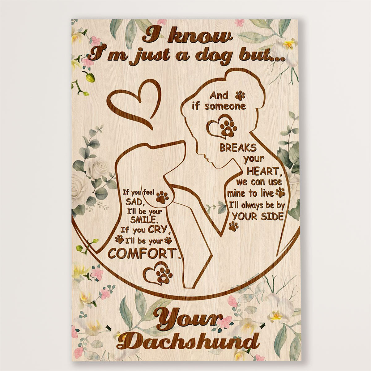 Dachsund Dog Poster Prints | I Know I'm Just A Boy | Wall Art Gift for Dachshund Puppies Lover
