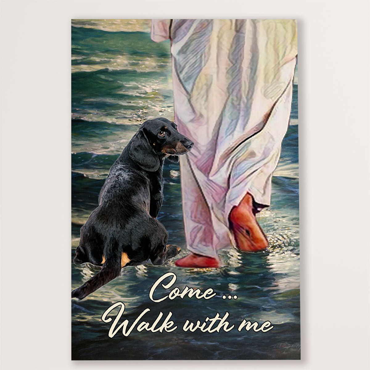 Dachsund Dog Poster Prints | Come Walk With Me | Wall Art Gift for Dachshund Puppies Lover