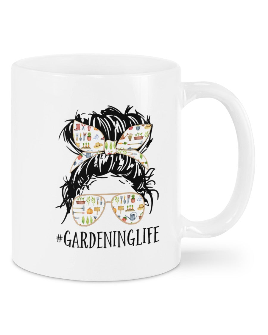 Gardening Coffee Mug | Girl Gardening Life | Drinkware Gift for Gardener, Plants Lover