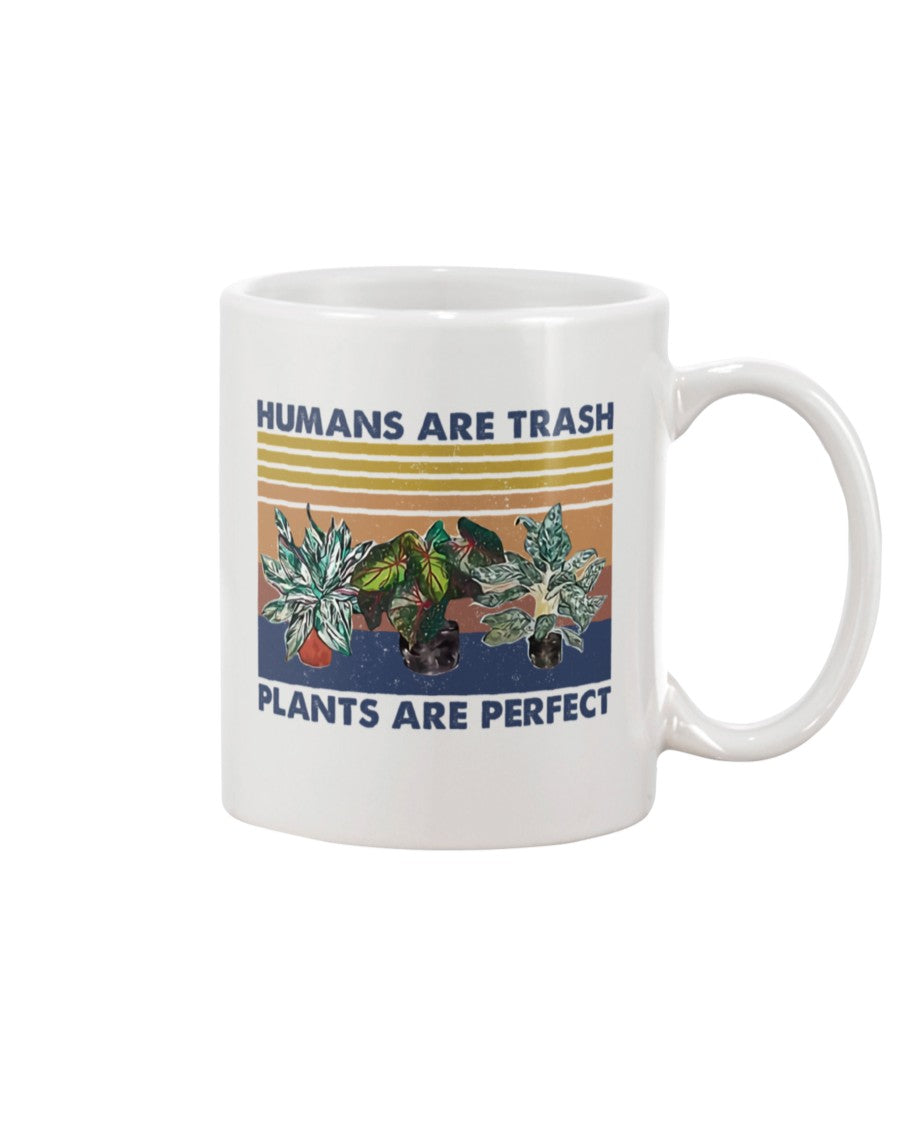 Gardening Coffee Mug | Badass - Humans Are Trash | Drinkware Gift for Gardener, Plants Lover