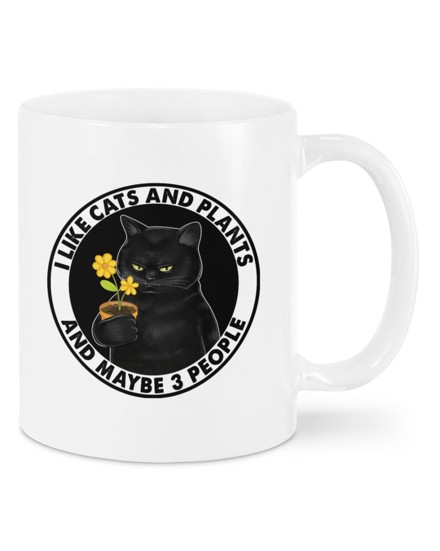 Gardening Coffee Mug | Like Cats & Plants & Maybe 3 People | Drinkware Gift for Gardener, Plants Lover