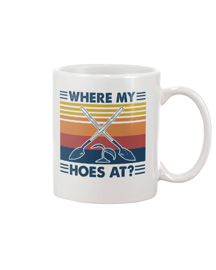 Gardening Coffee Mug | Where My Hoes At | Drinkware Gift for Gardener, Plants Lover