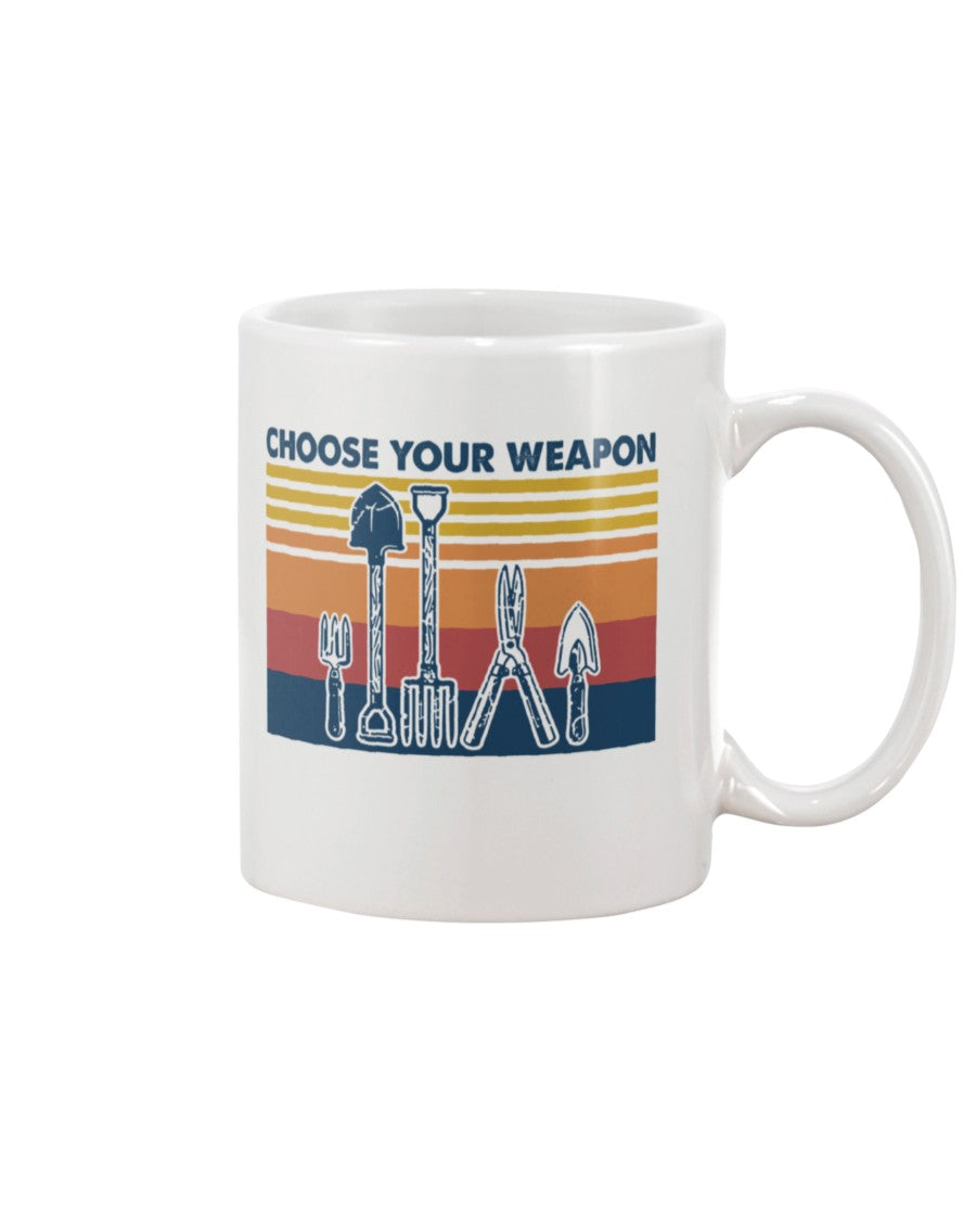 Gardening Coffee Mug | Choose Your Weapon | Drinkware Gift for Gardener, Plants Lover