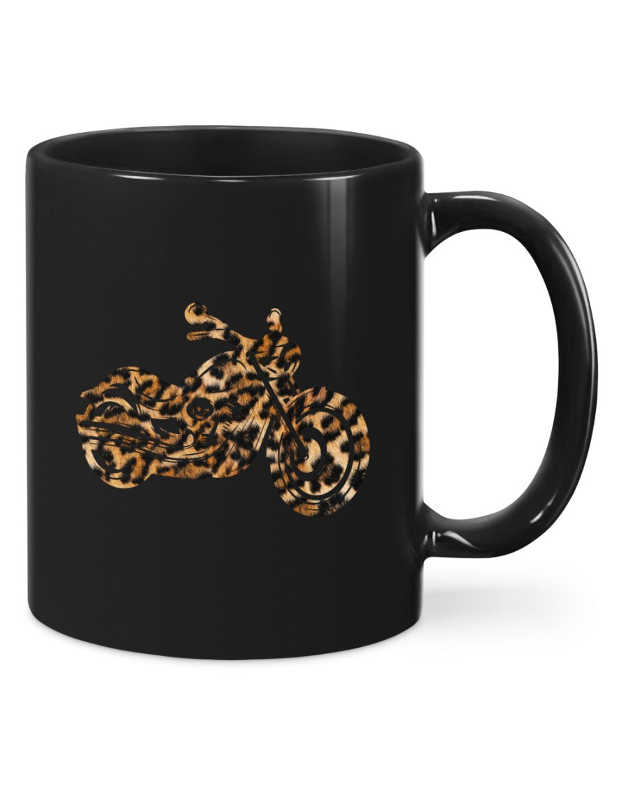 Motorcycle Coffee Mug | Motorcycle Leopard Skin | Drinkware Gift for Men Women Biker, Motorcyclist