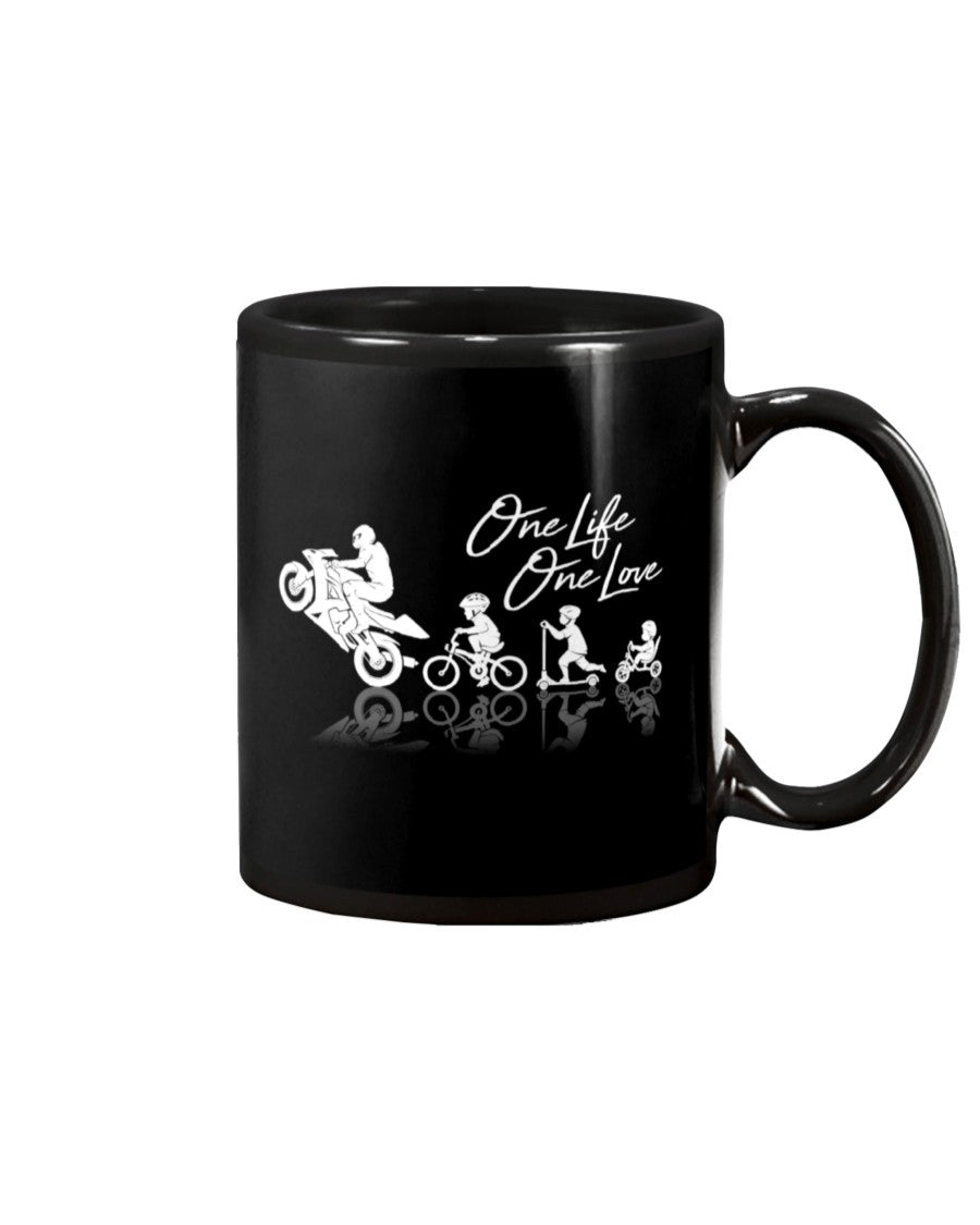 Motorcycle Coffee Mug | One Life One Love | Drinkware Gift for Men Women Biker, Motorcyclist