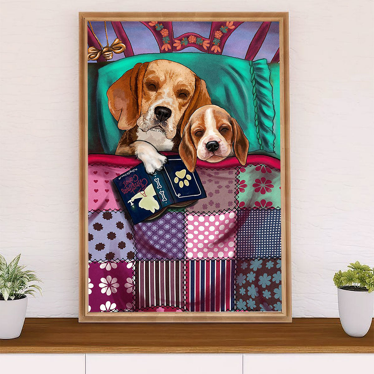 Beagle Dog Poster | Dog Sleep | Wall Art Gift for Pocket Beagle Puppies Lover