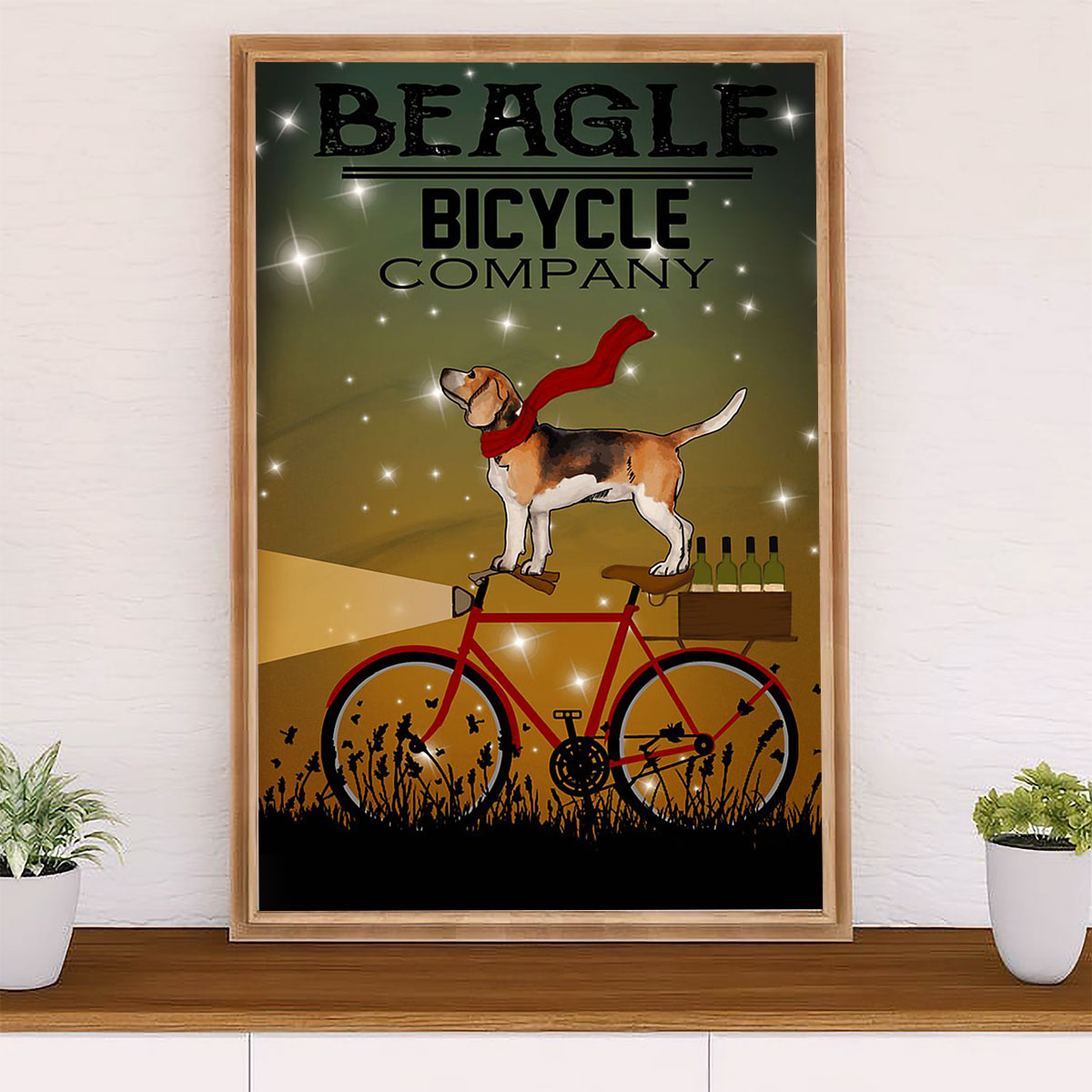 Beagle Dog Poster | Beagle Bicycle Company | Wall Art Gift for Pocket Beagle Puppies Lover