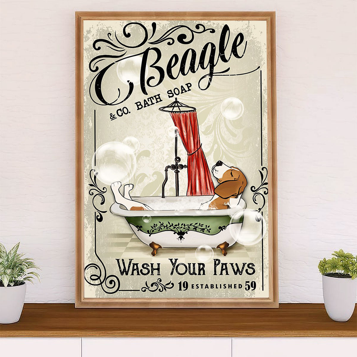 Beagle Dog Canvas Wall Art | Beagle Bath Soap | Gift for Pocket Beagle Puppies Lover