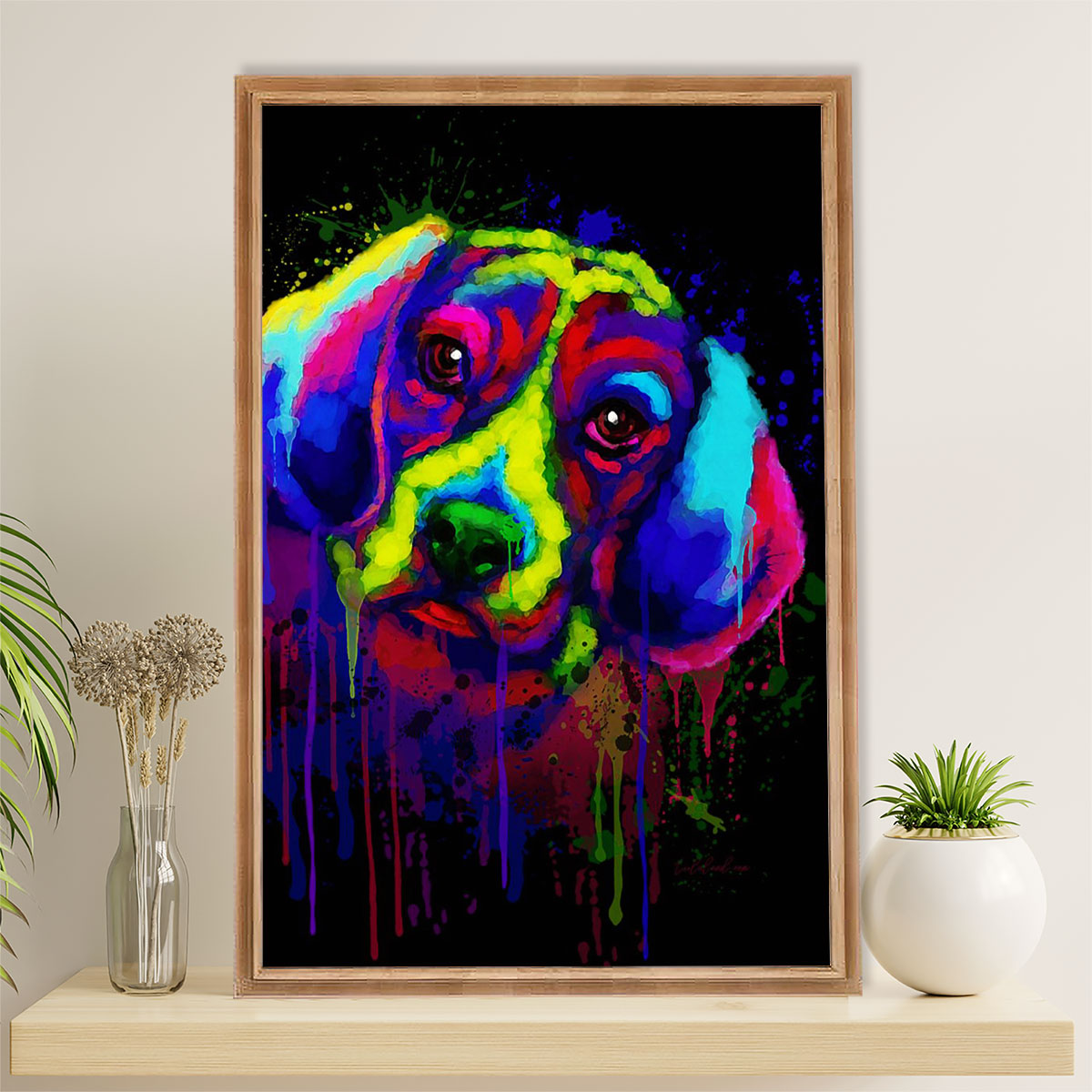 Beagle Dog Poster | Watercolor Dog Painting | Wall Art Gift for Pocket Beagle Puppies Lover