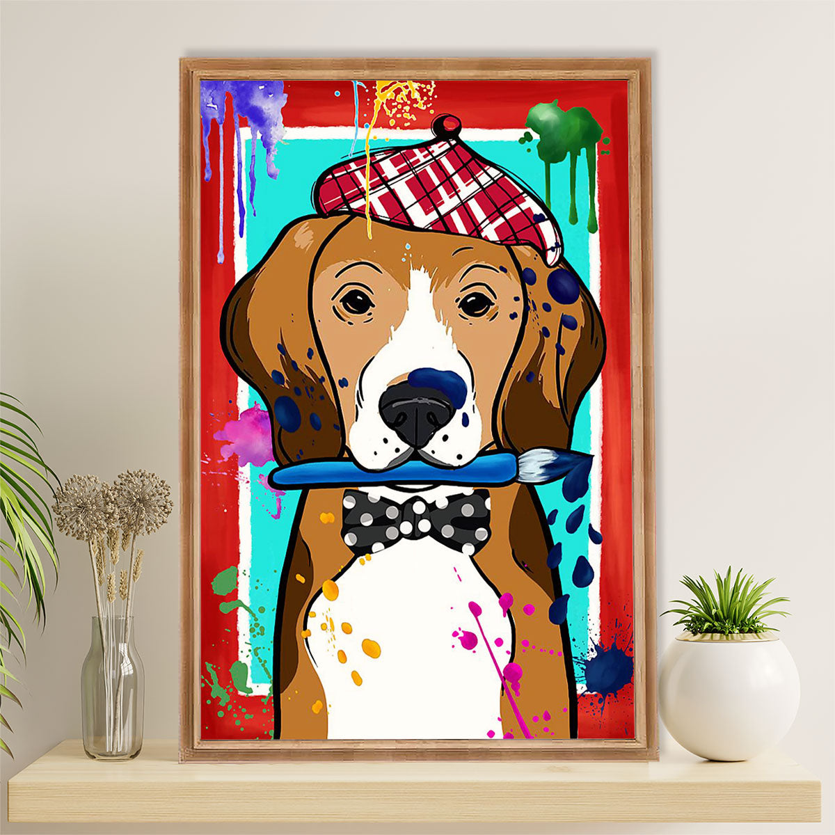 Beagle Dog Canvas Wall Art | Beagle Artist | Gift for Pocket Beagle Puppies Lover