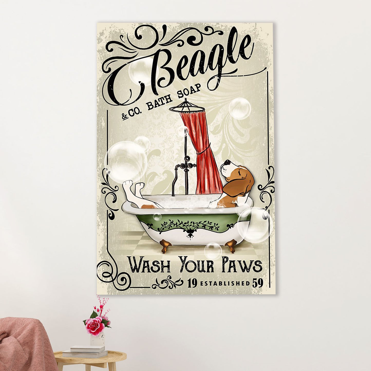 Beagle Dog Poster | Beagle Bath Soap | Wall Art Gift for Pocket Beagle Puppies Lover