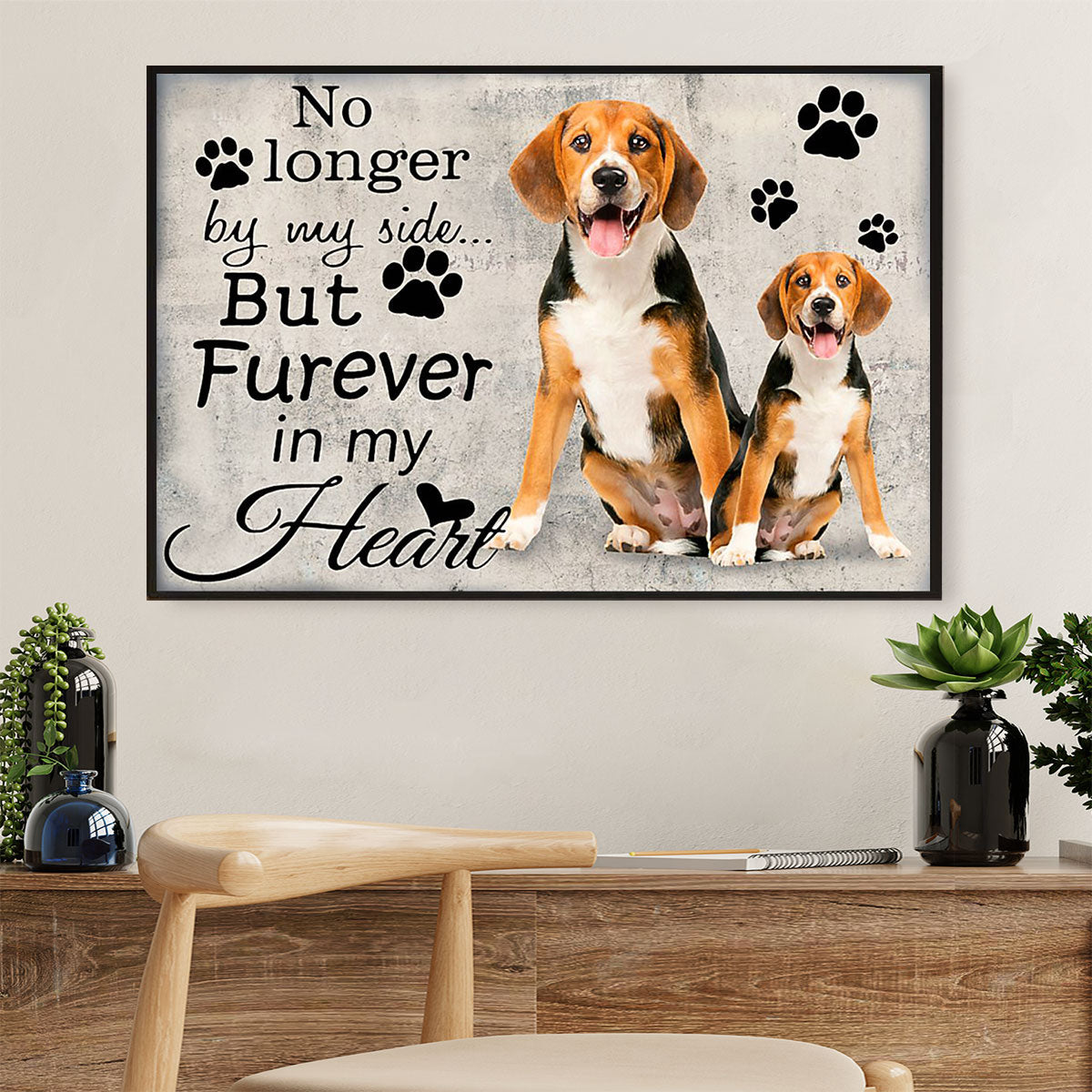 Beagle Dog Canvas Wall Art Prints | Memorial Dog | Home Décor Gift for Pocket Beagle Puppies Lover