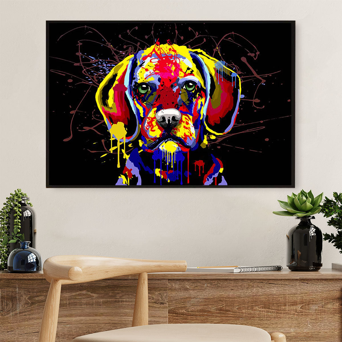 Beagle Dog Poster Prints | Watercolor Painting | Wall Art Gift for Pocket Beagle Puppies Lover