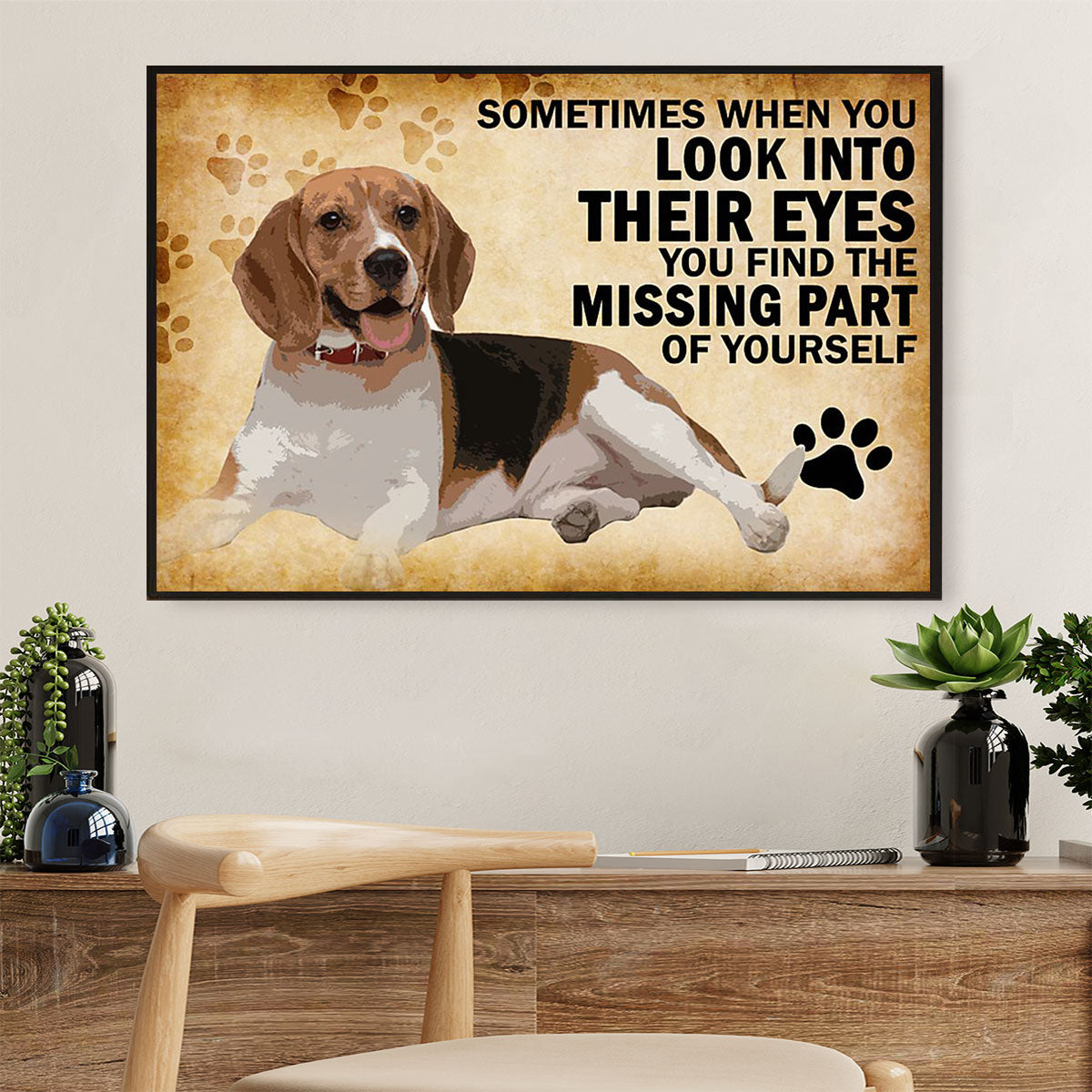 Beagle Dog Canvas Wall Art Prints | Motivational Quotes | Home Décor Gift for Pocket Beagle Puppies Lover