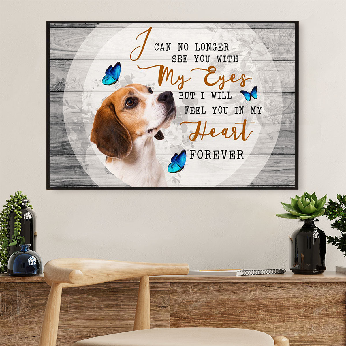 Beagle Dog Canvas Wall Art Prints | Memorial Dog | Home Décor Gift for Pocket Beagle Puppies Lover
