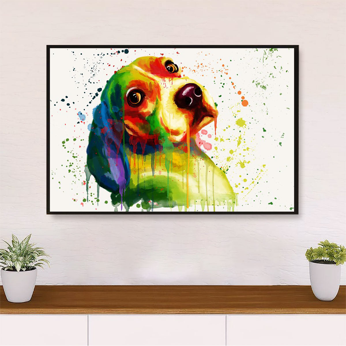 Beagle Dog Poster Prints | Watercolor Dog Painting | Wall Art Gift for Pocket Beagle Puppies Lover