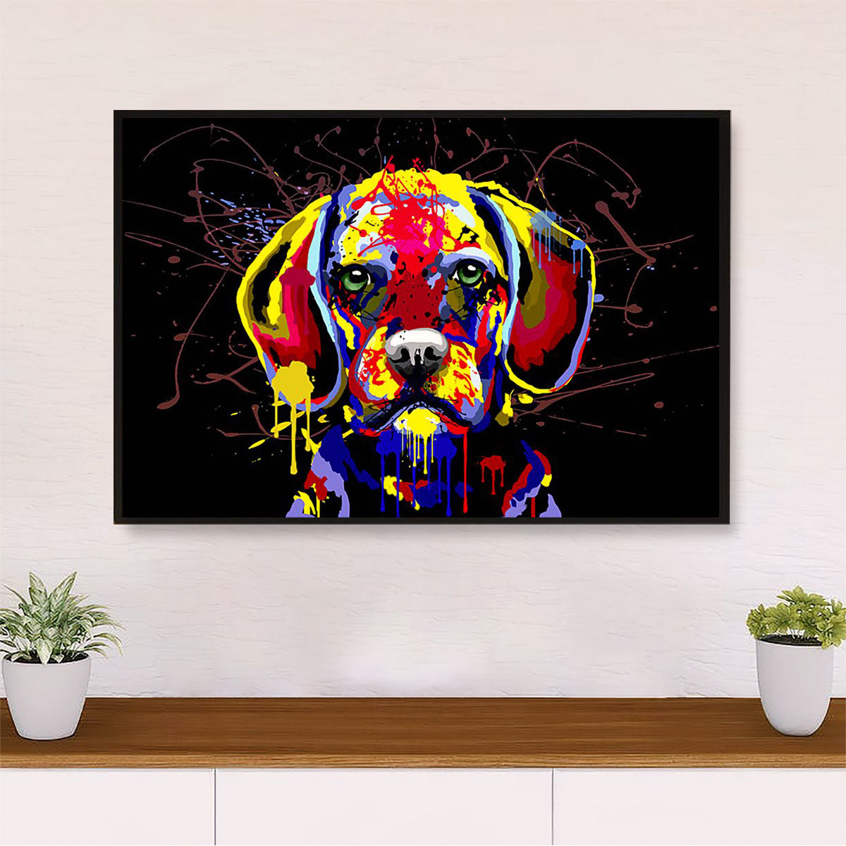 Beagle Dog Poster Prints | Watercolor Painting | Wall Art Gift for Pocket Beagle Puppies Lover